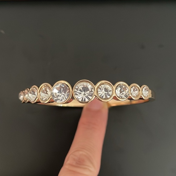 18K Gold Plated/ Crystals Bangle- Women - Picture 5 of 11